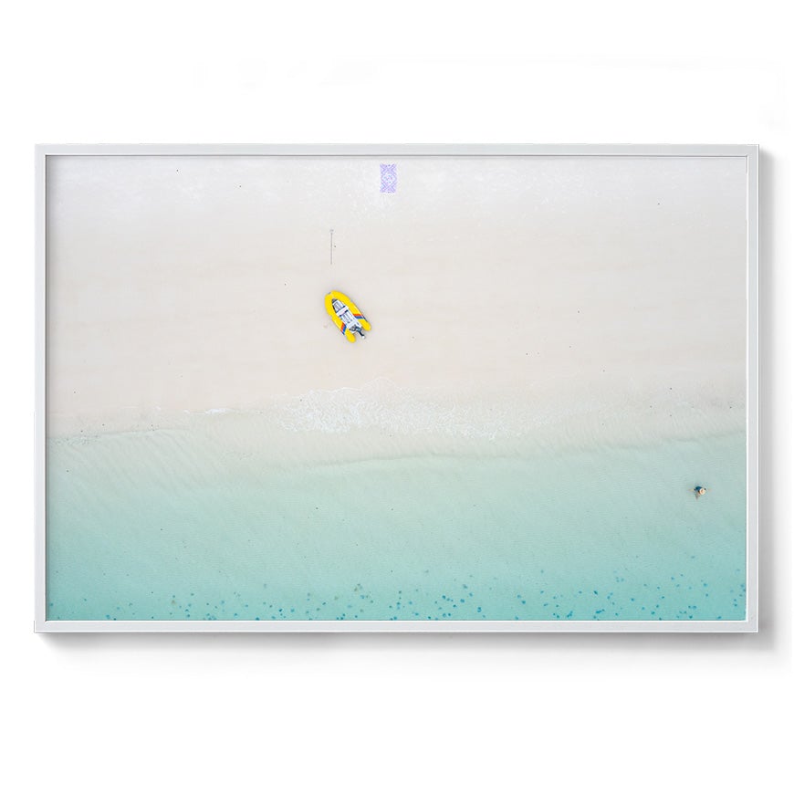 Whitehaven Beach Aerial Abstract #3 - Framed Print