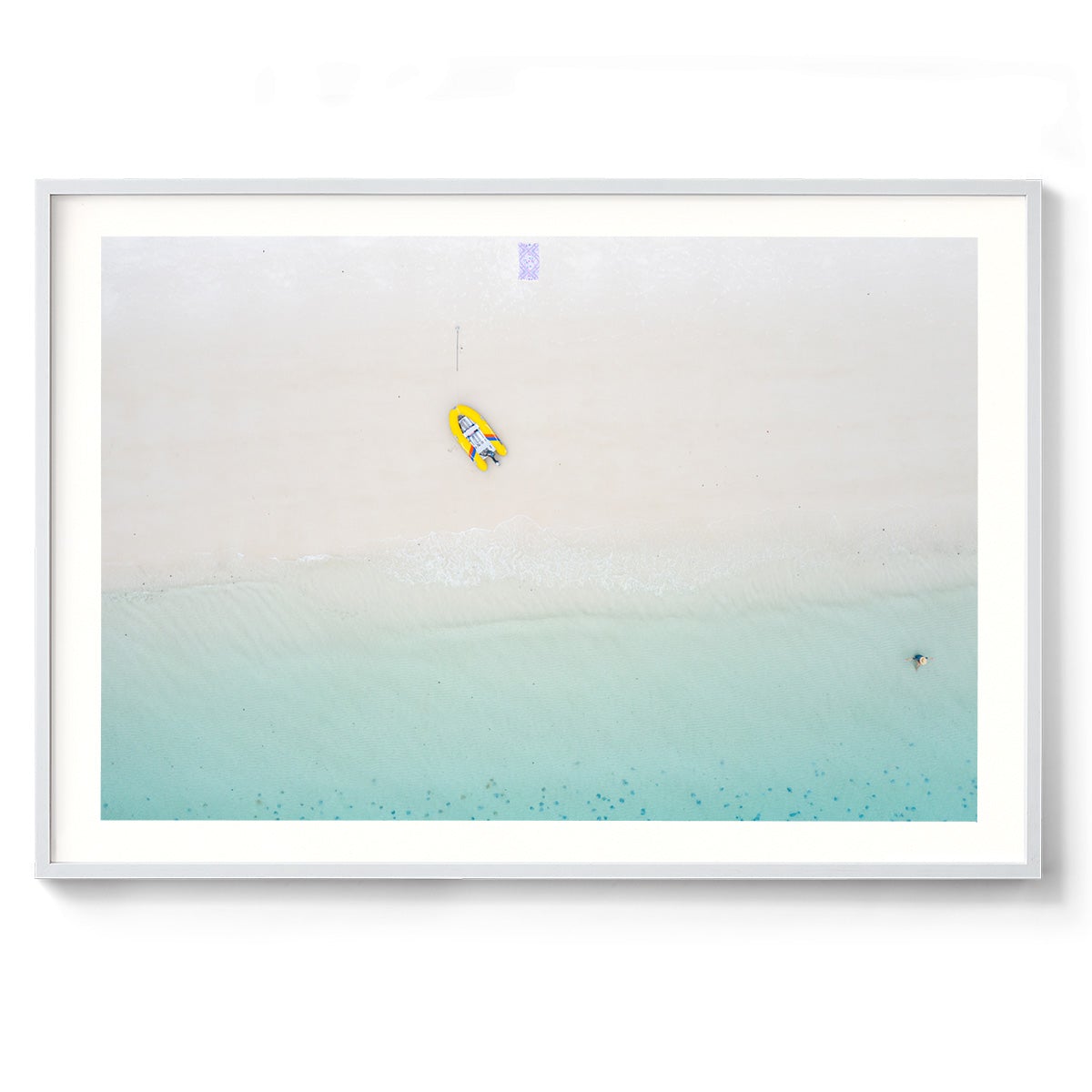 Whitehaven Beach Aerial Abstract #3 - Framed Print