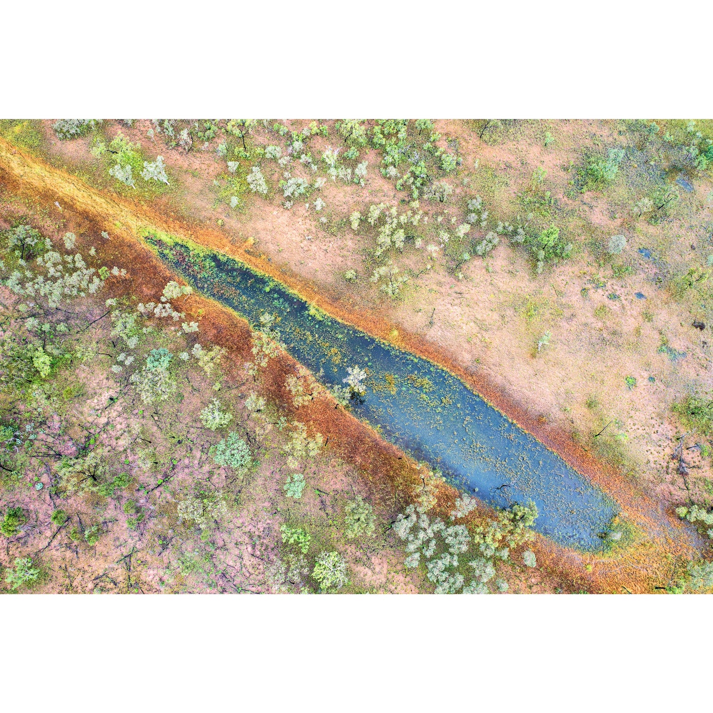 Dampier Peninsula Pond Abstract - Framed Print