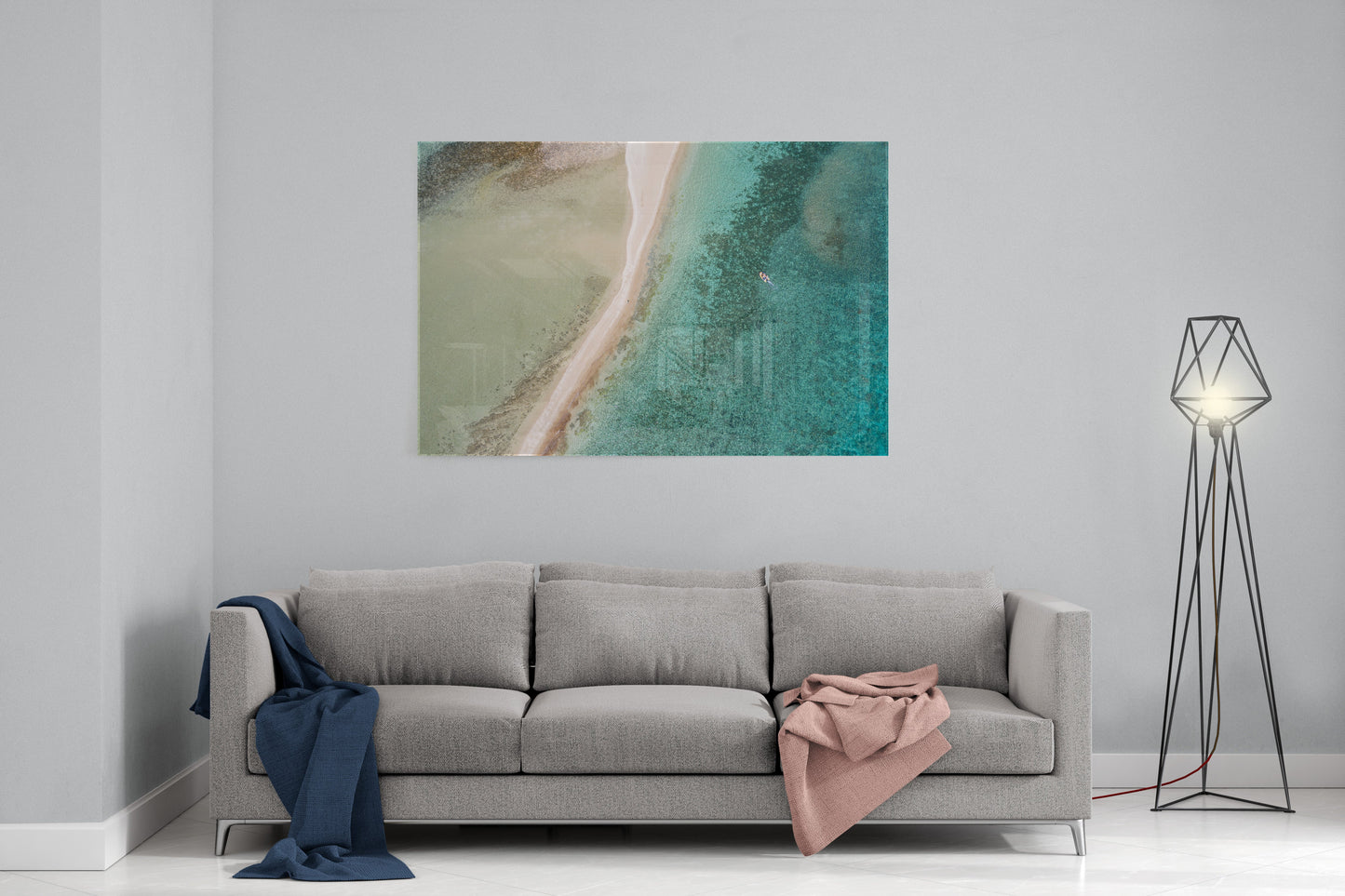 Langford Reef Sandbar and Boat - Acrylic Print