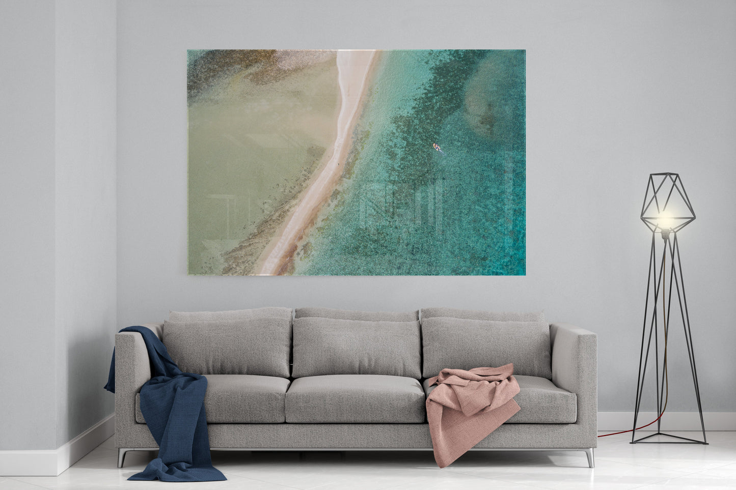 Langford Reef Sandbar and Boat - Acrylic Print