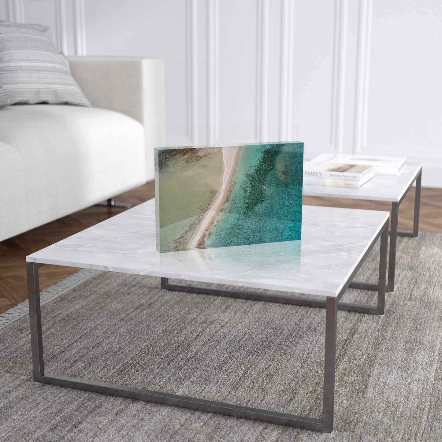 Langford Reef Sandbar and Boat - Acrylic ICE Block