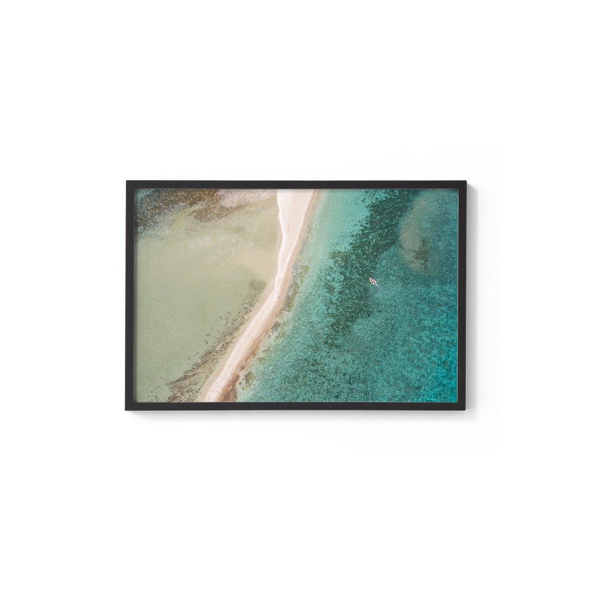 Langford Reef Sandbar and Boat - Framed Print