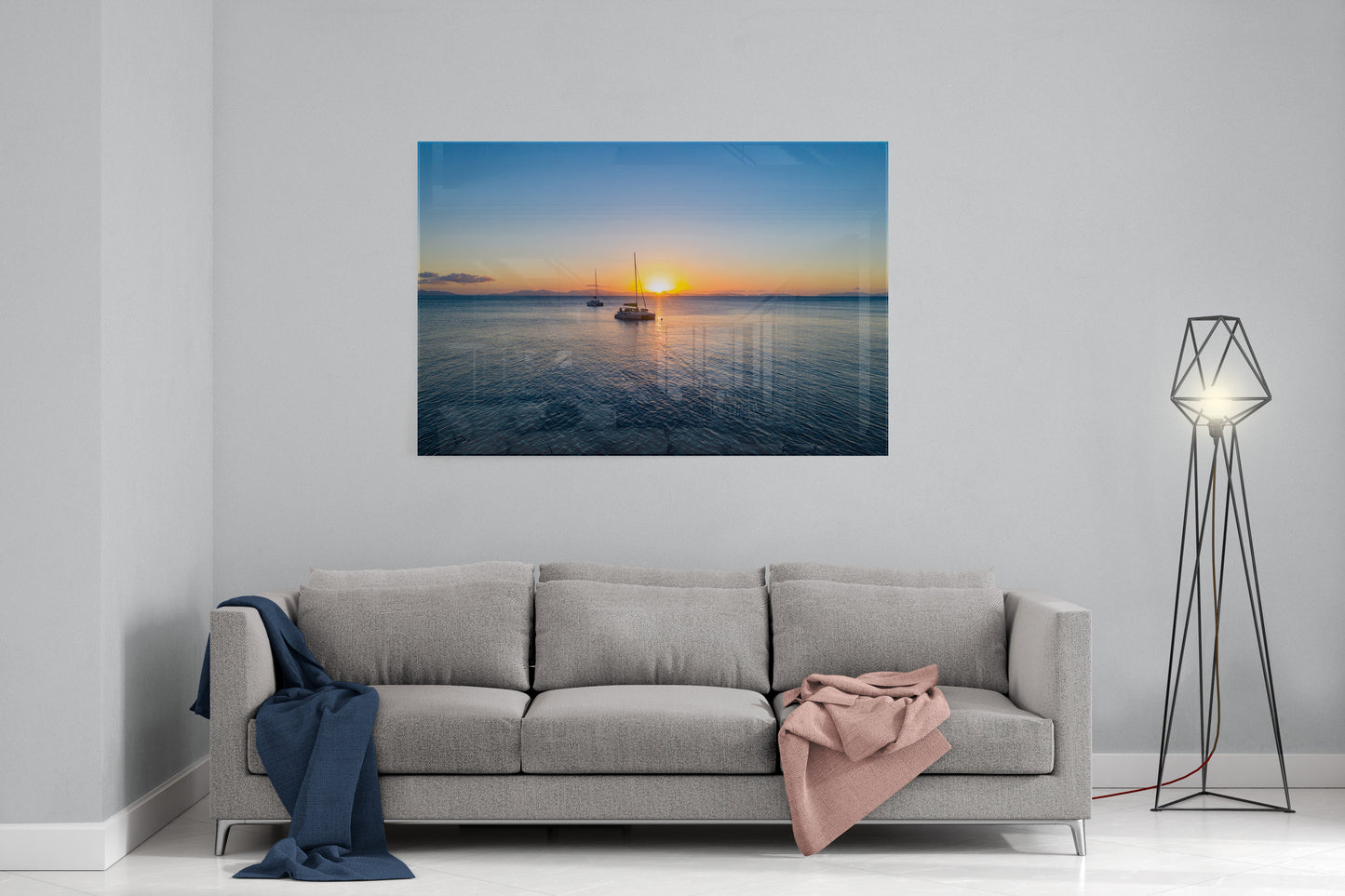 Moored in Blue Pearl Bay - Acrylic Print