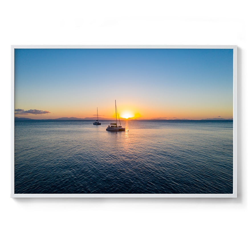 Moored in Blue Pearl Bay - Framed Print