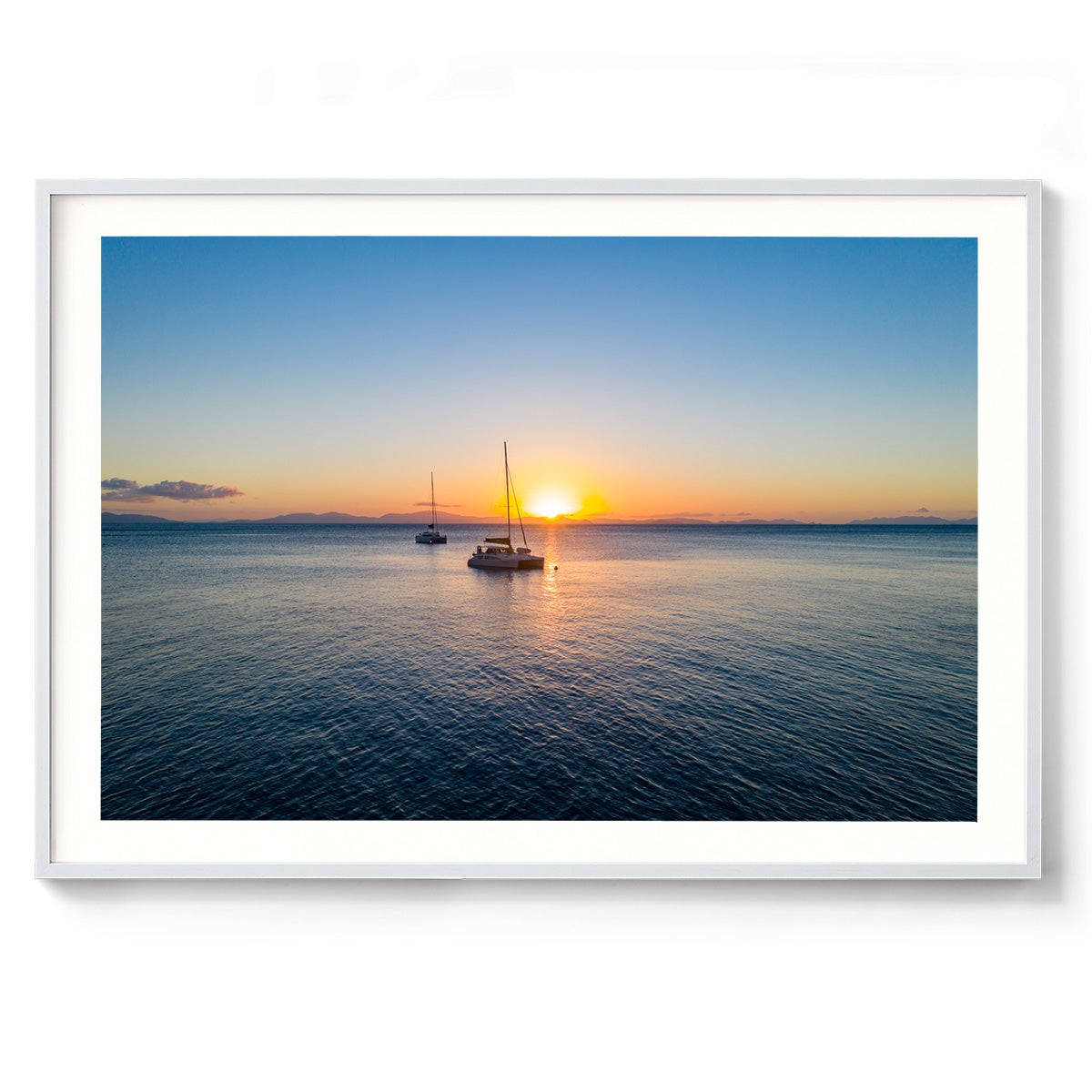 Moored in Blue Pearl Bay - Framed Print