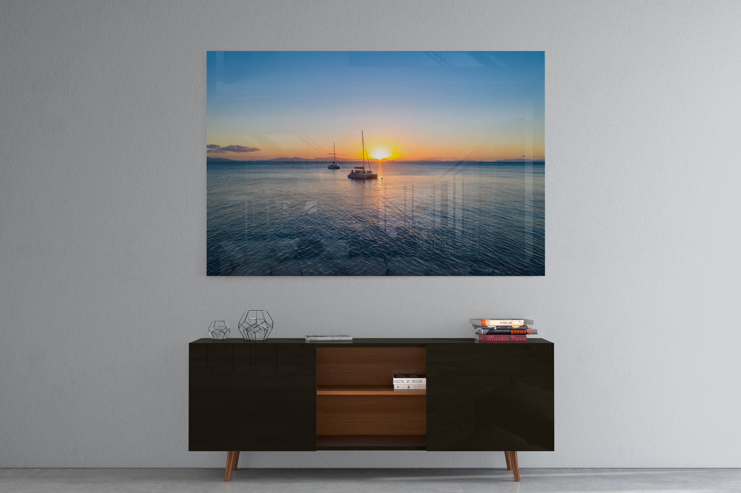 Moored in Blue Pearl Bay - Acrylic Print