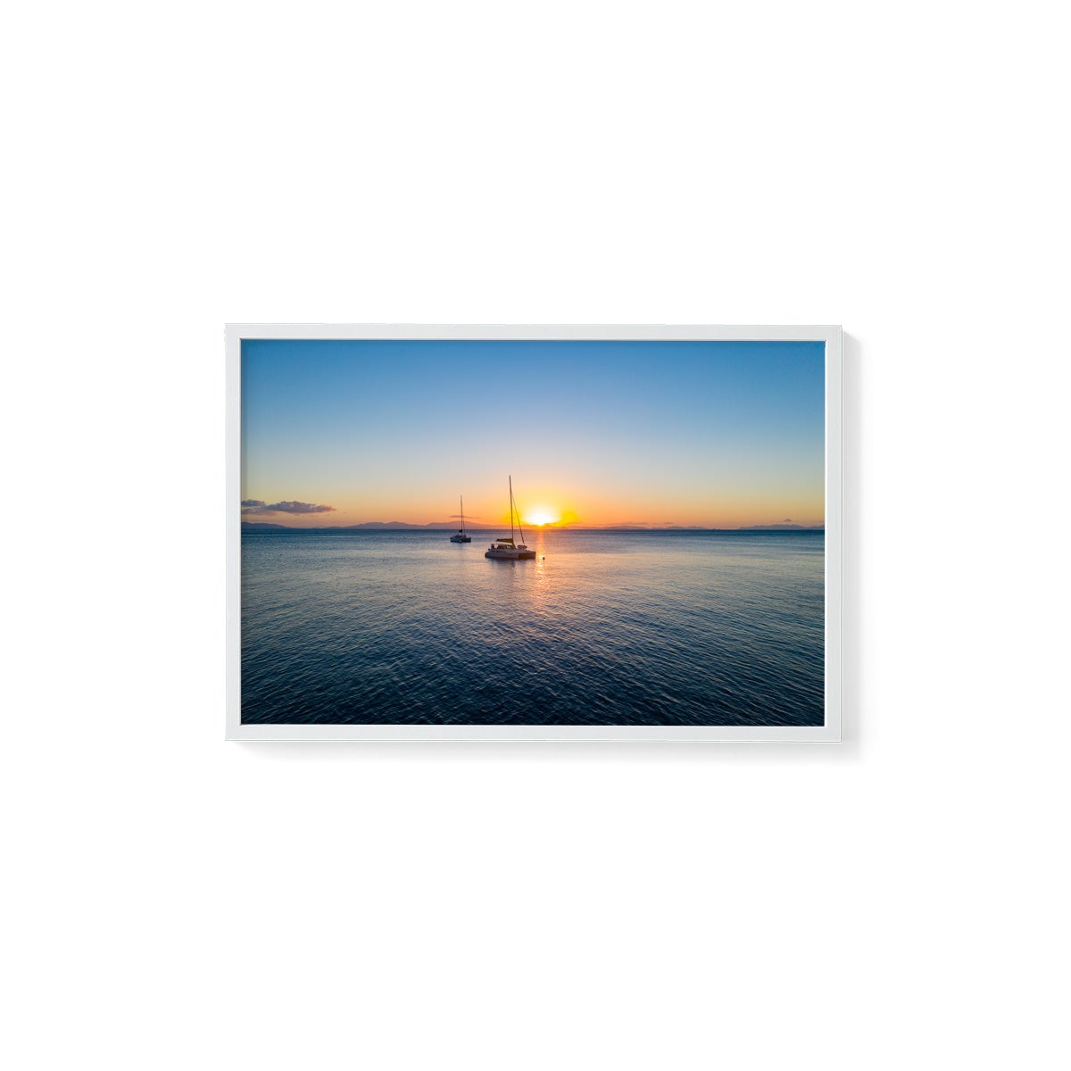 Moored in Blue Pearl Bay - Framed Print