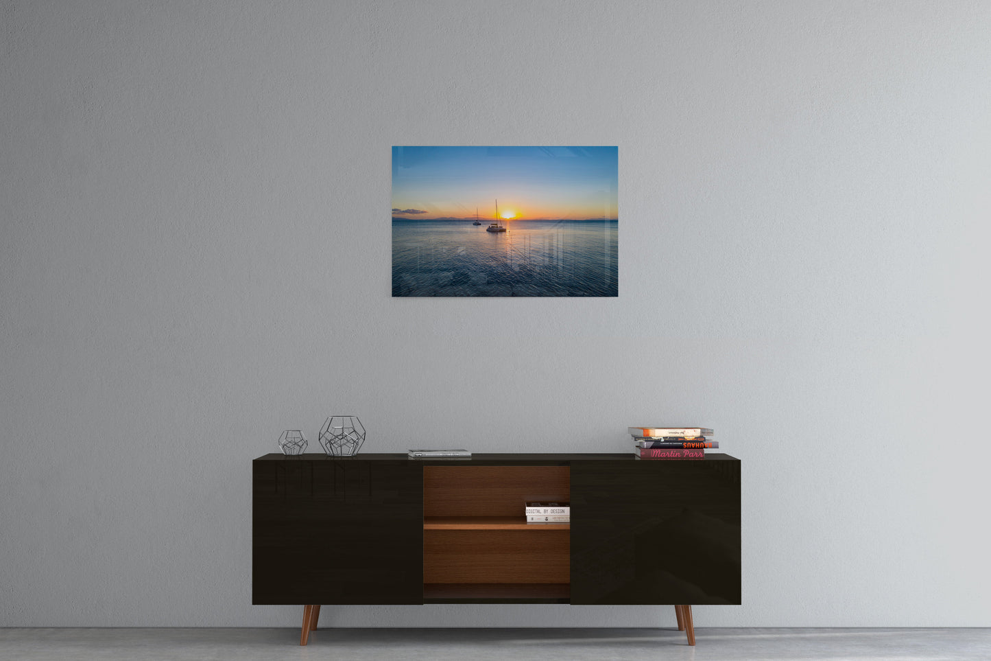Moored in Blue Pearl Bay - Acrylic Print