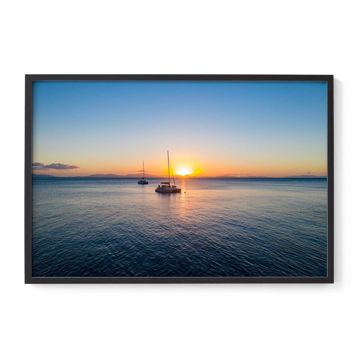 Moored in Blue Pearl Bay - Framed Print