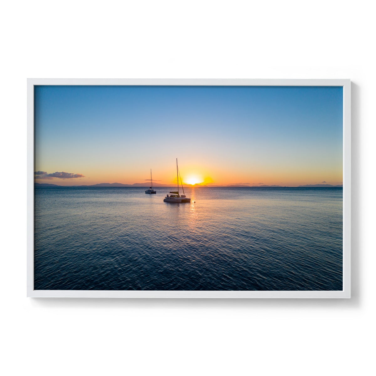 Moored in Blue Pearl Bay - Framed Print