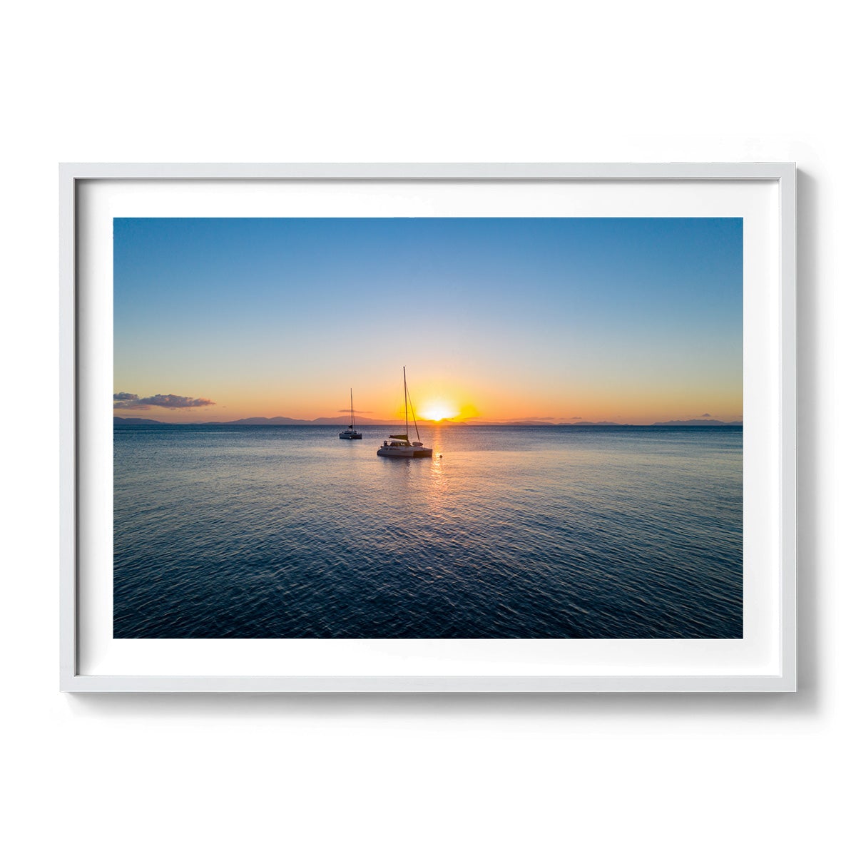 Moored in Blue Pearl Bay - Framed Print