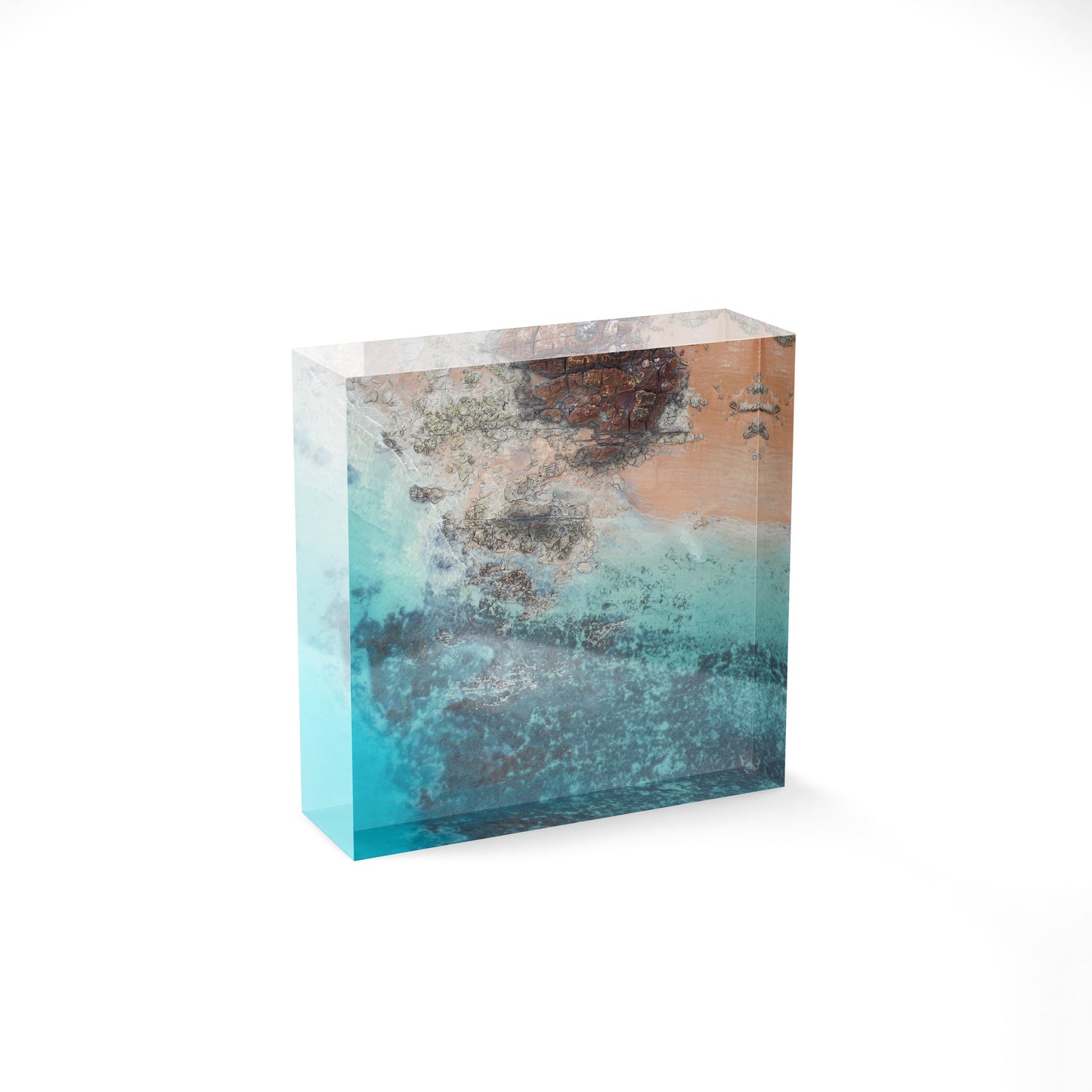 Entrance Point Abstracts at Sunset #4 - Square Acrylic ICE Block