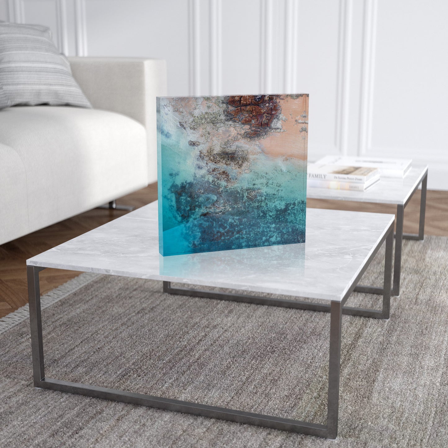 Entrance Point Abstracts at Sunset #4 - Square Acrylic ICE Block