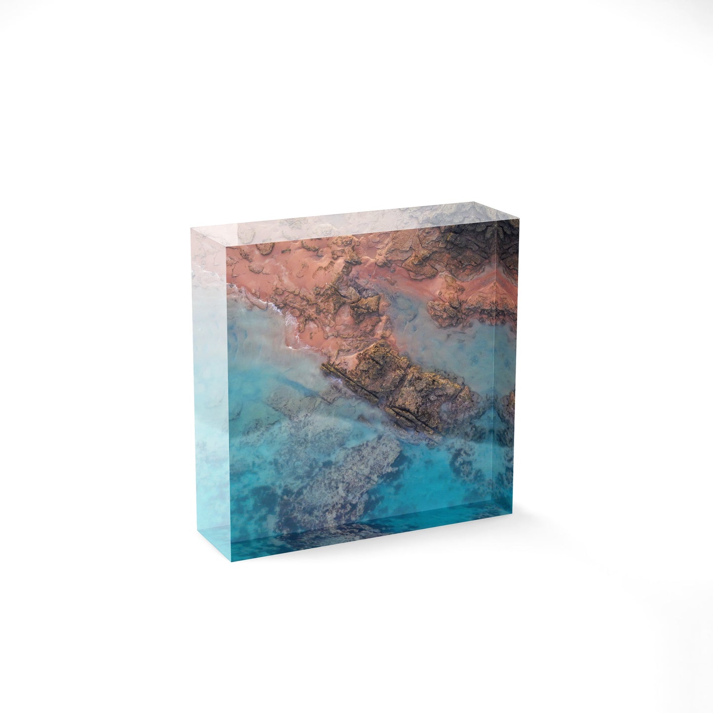 Entrance Point Abstracts at Sunset #3 - Square Acrylic ICE Block