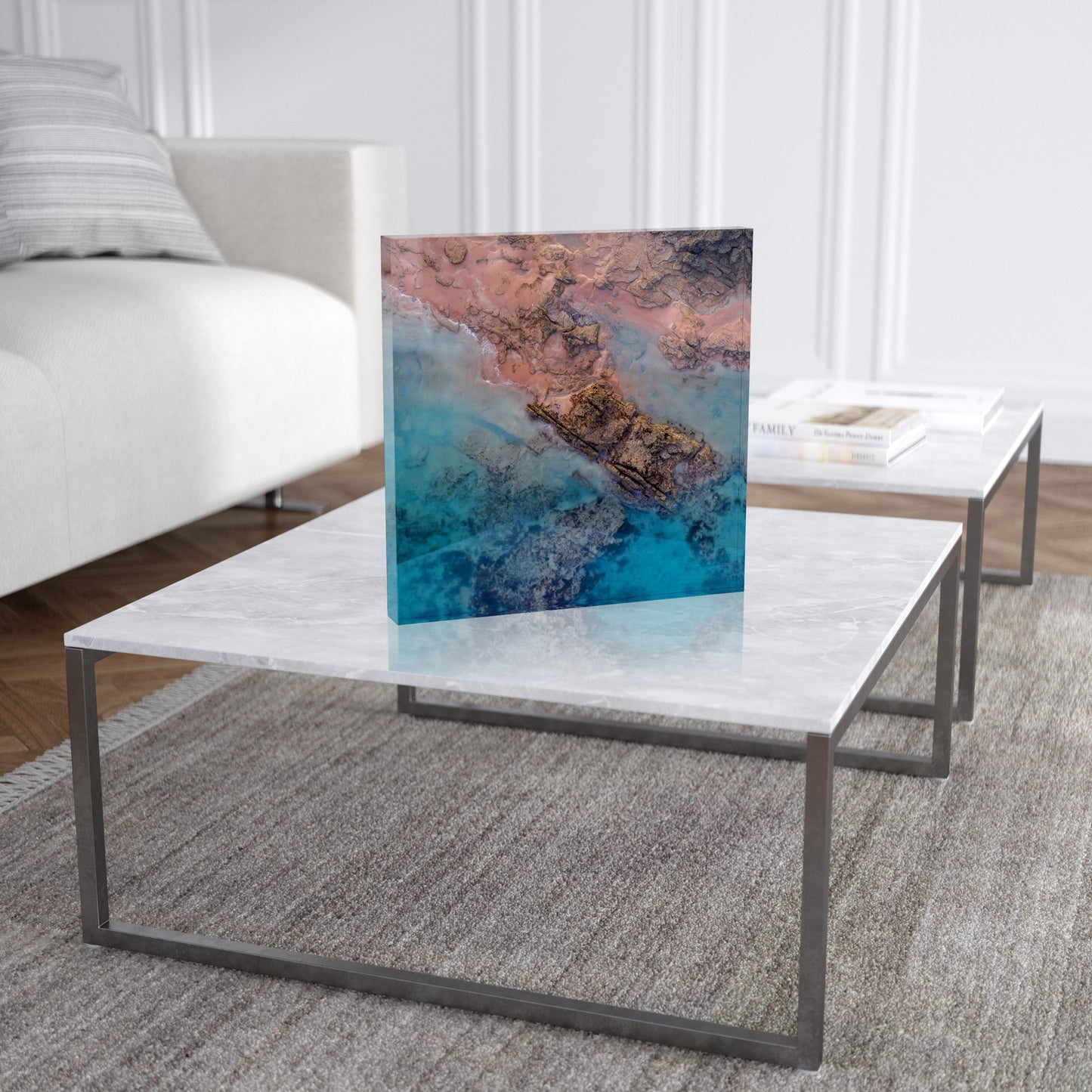 Entrance Point Abstracts at Sunset #3 - Square Acrylic ICE Block