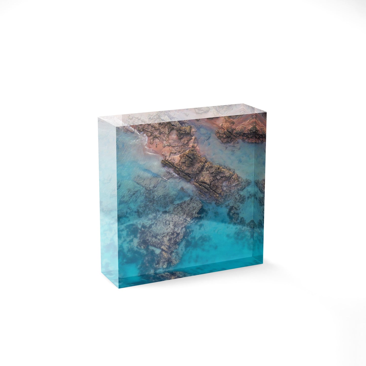 Entrance Point Abstracts at Sunset #2 - Square Acrylic ICE Block