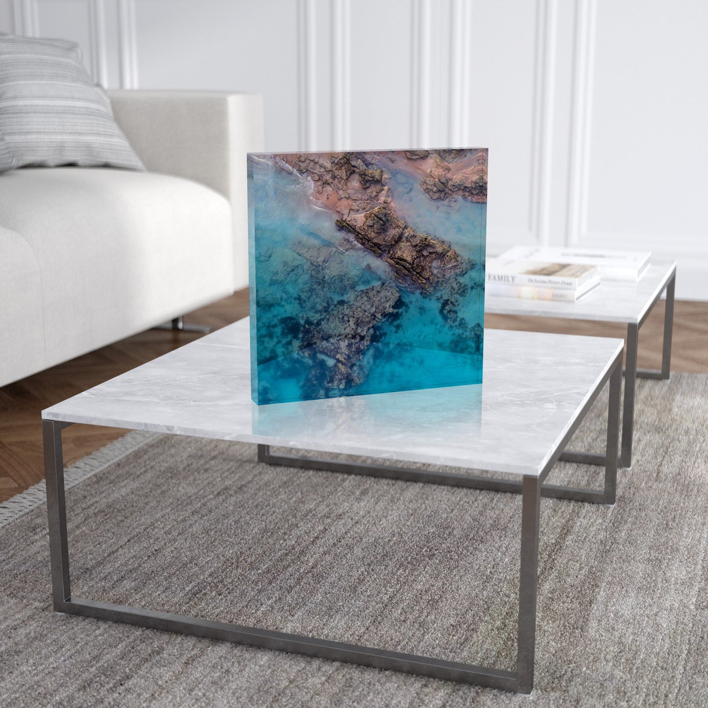 Entrance Point Abstracts at Sunset #2 - Square Acrylic ICE Block