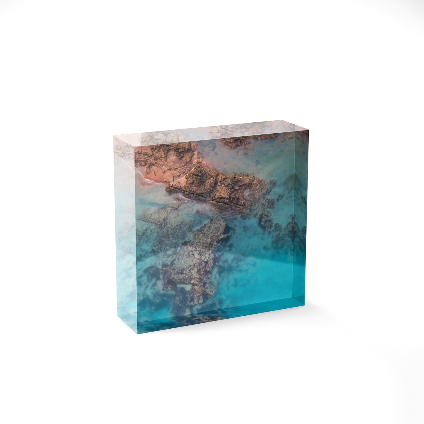 Entrance Point Abstracts at Sunset #1 - Square Acrylic ICE Block