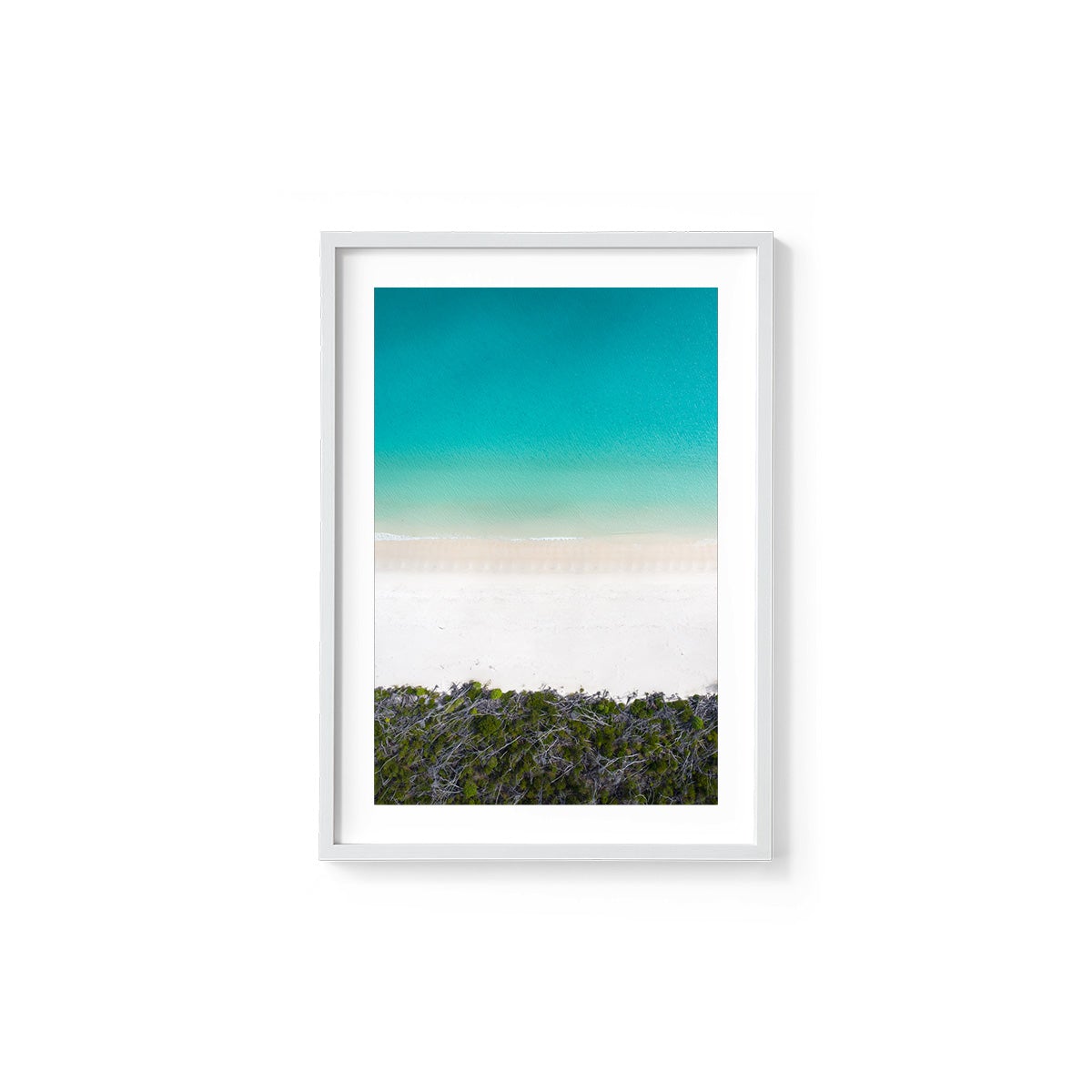Whitehaven Beach and Forest Abstract - Framed Print
