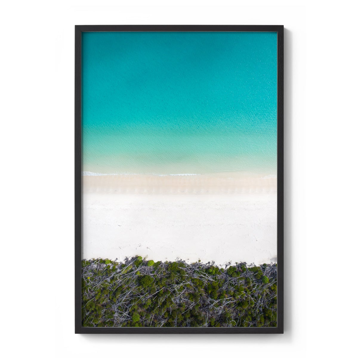 Whitehaven Beach and Forest Abstract - Framed Print