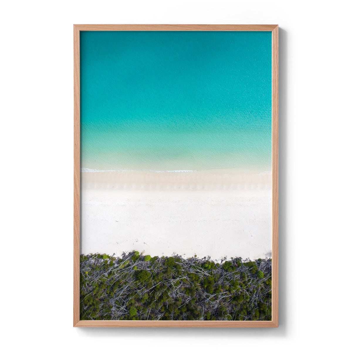 Whitehaven Beach and Forest Abstract - Framed Print