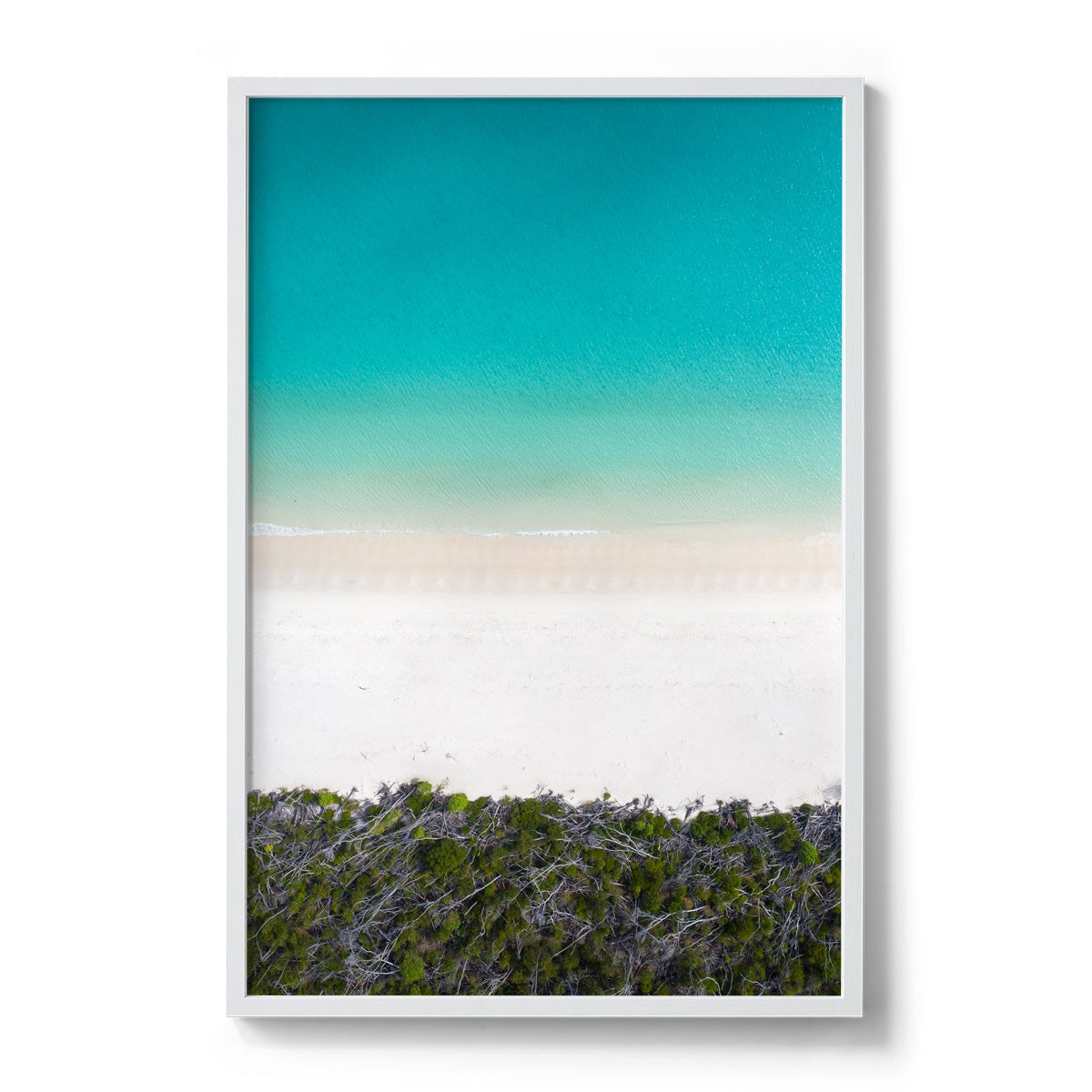 Whitehaven Beach and Forest Abstract - Framed Print