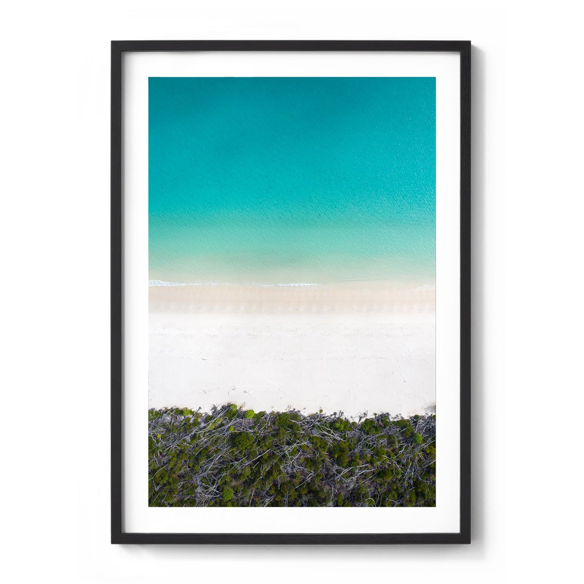 Whitehaven Beach and Forest Abstract - Framed Print