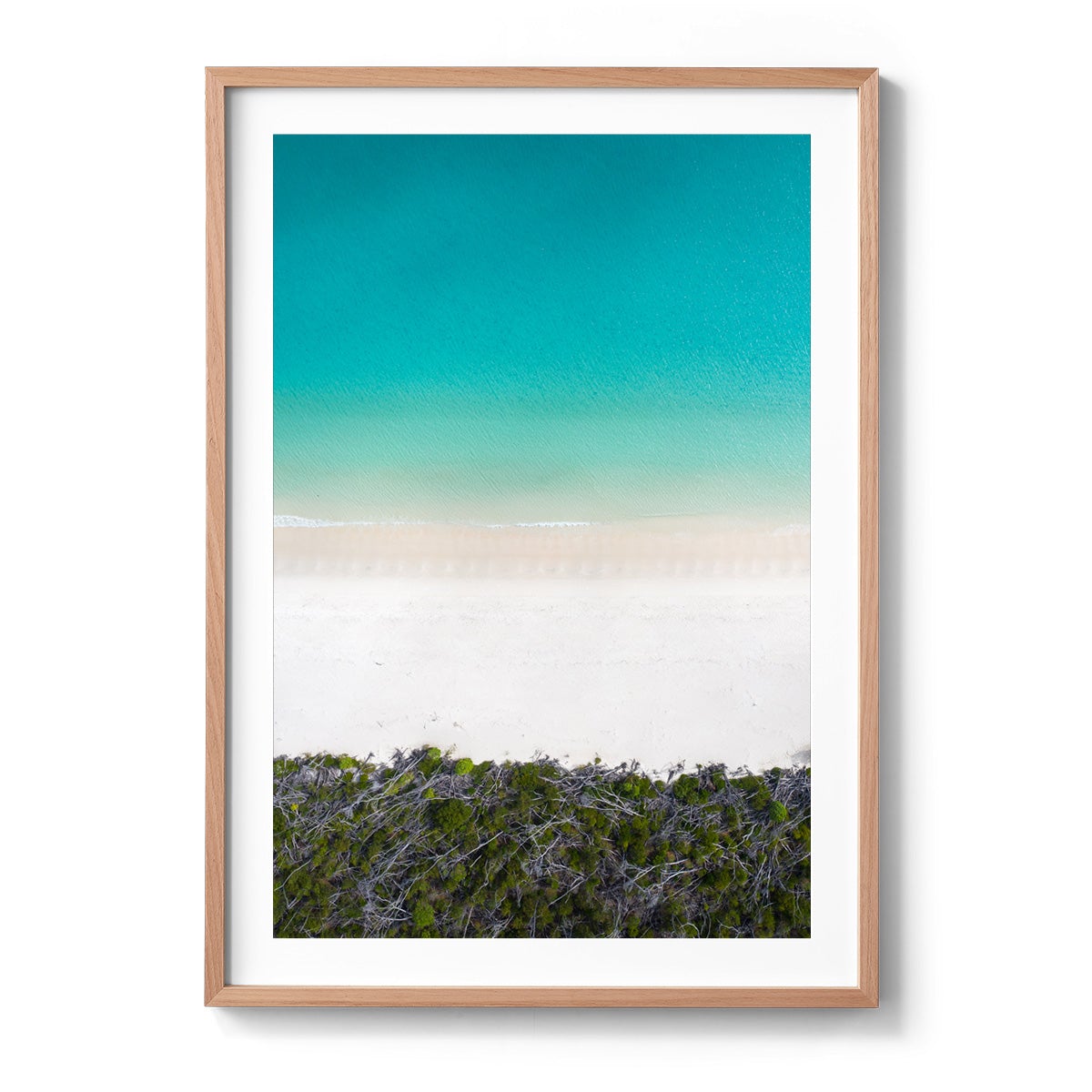 Whitehaven Beach and Forest Abstract - Framed Print