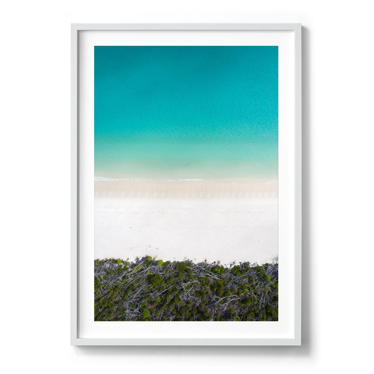 Whitehaven Beach and Forest Abstract - Framed Print