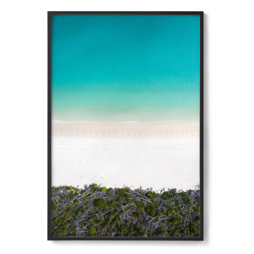 Whitehaven Beach and Forest Abstract - Framed Print