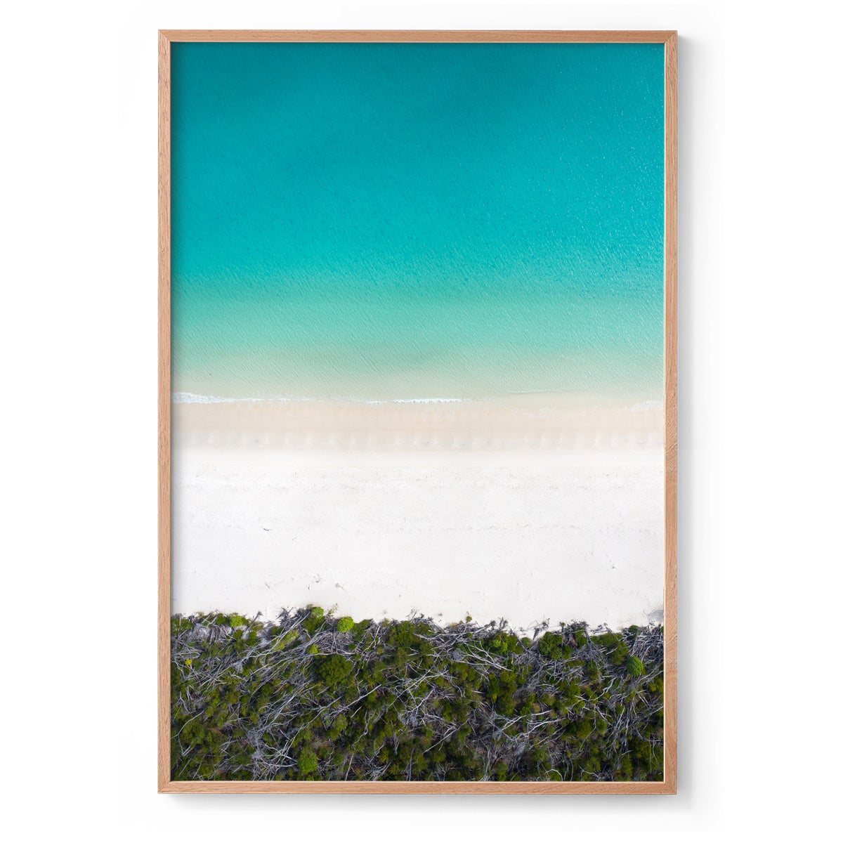 Whitehaven Beach and Forest Abstract - Framed Print