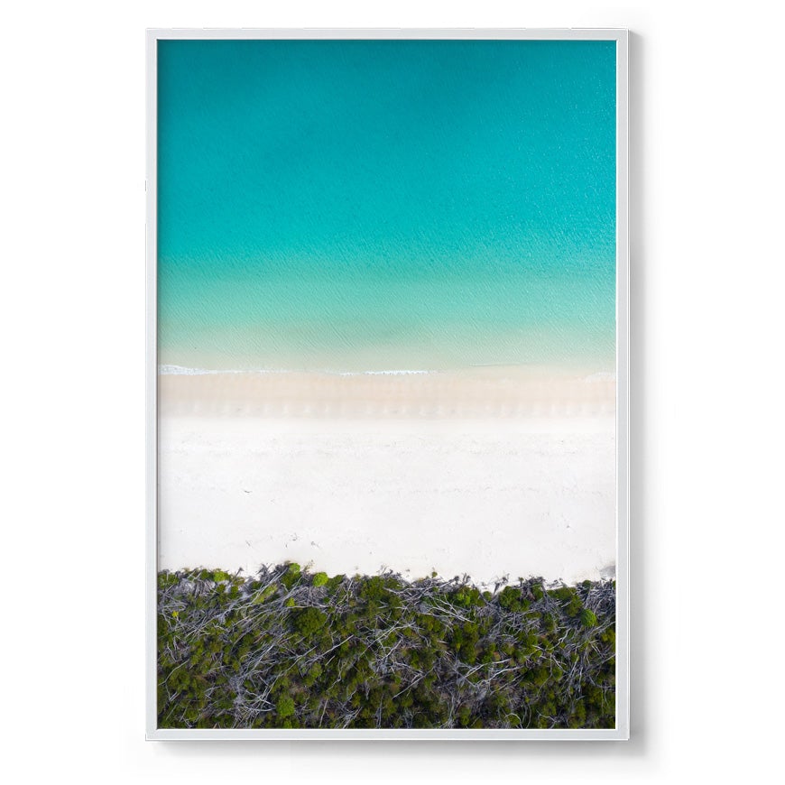 Whitehaven Beach and Forest Abstract - Framed Print