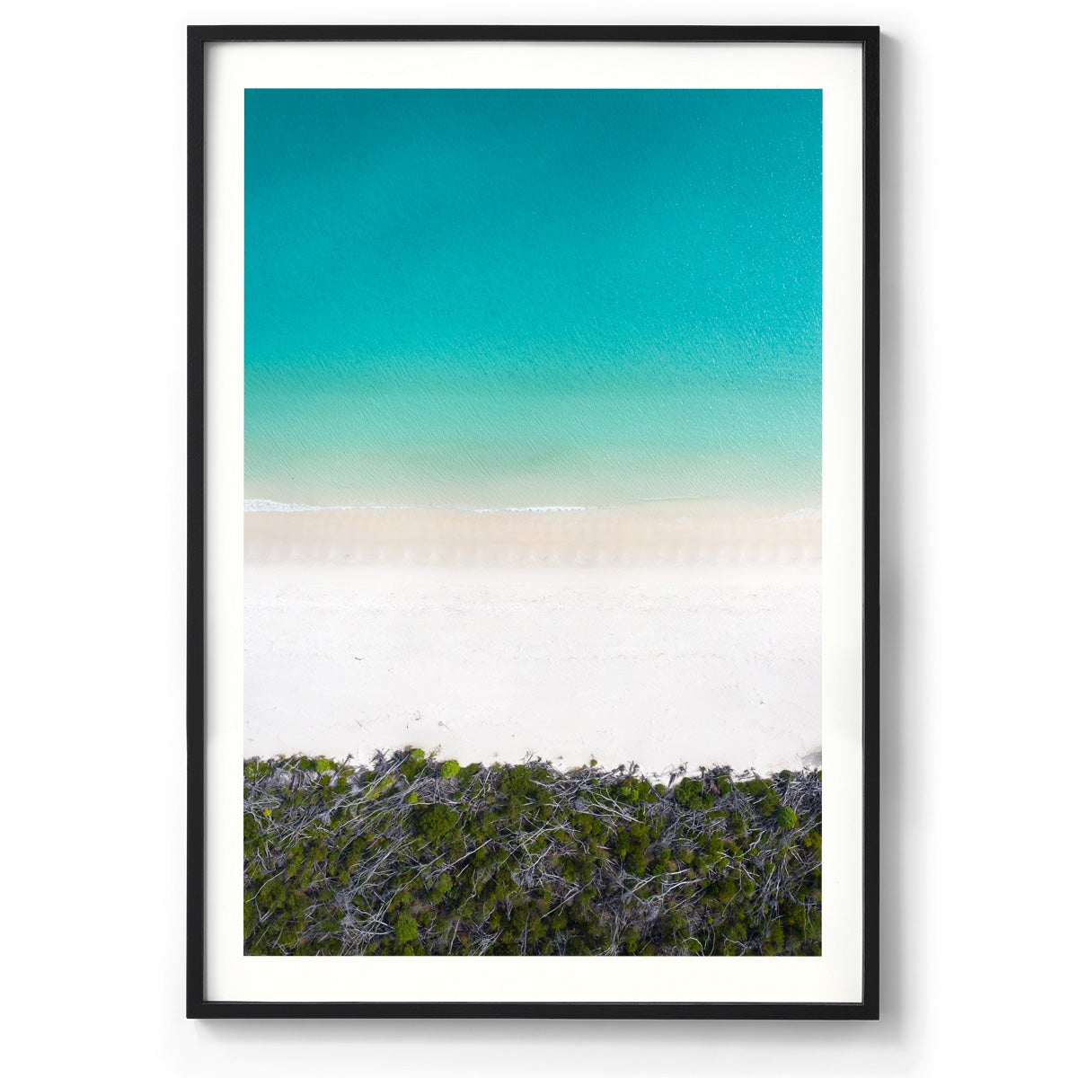 Whitehaven Beach and Forest Abstract - Framed Print