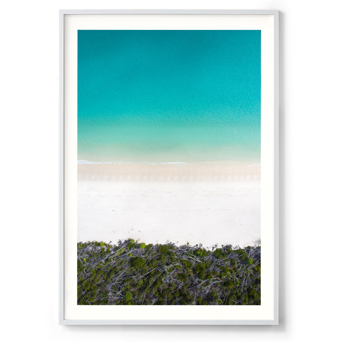 Whitehaven Beach and Forest Abstract - Framed Print