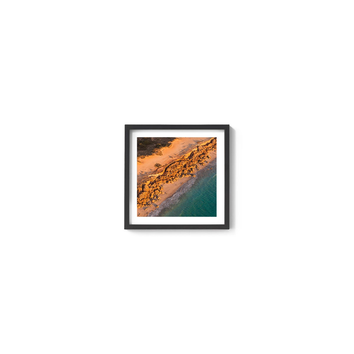 Barred Creek Seawall Sunset - Square Framed Print