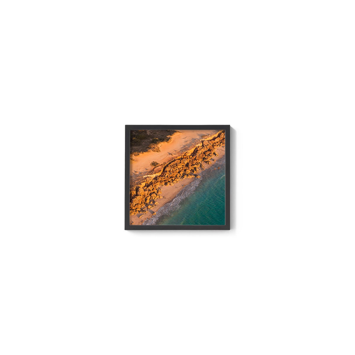 Barred Creek Seawall Sunset - Square Framed Print