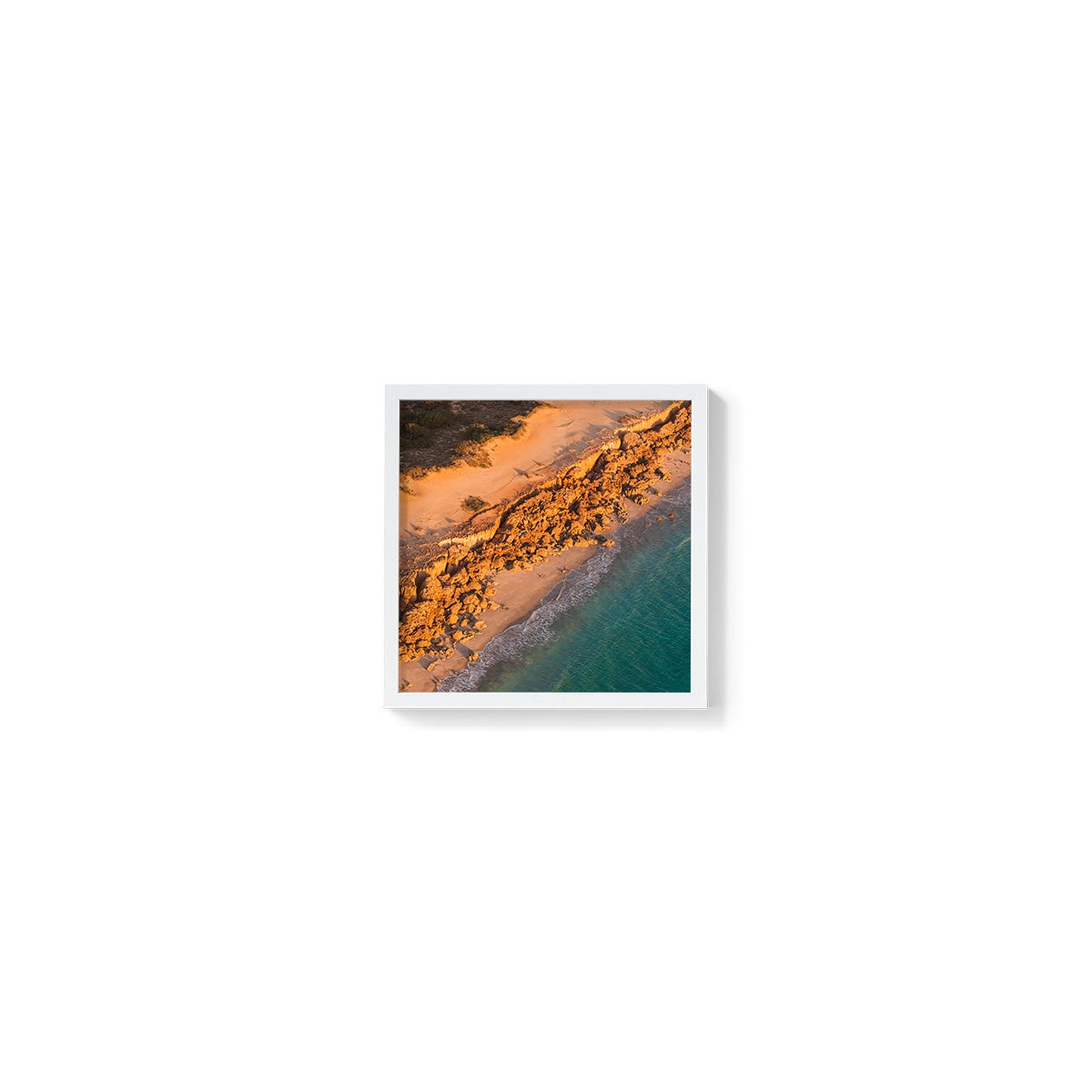 Barred Creek Seawall Sunset - Square Framed Print