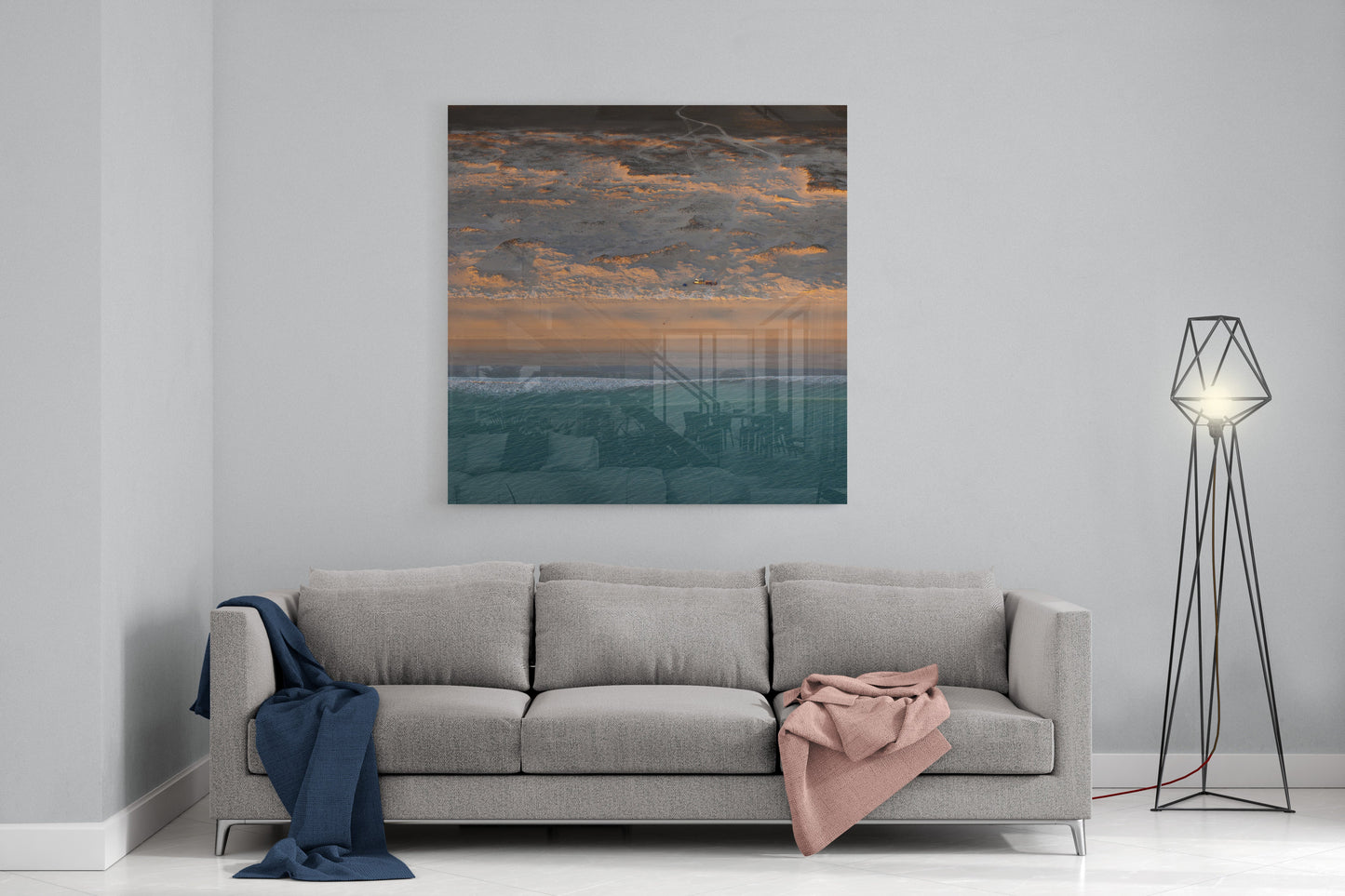 Camped on the Beach - Square Acrylic Print