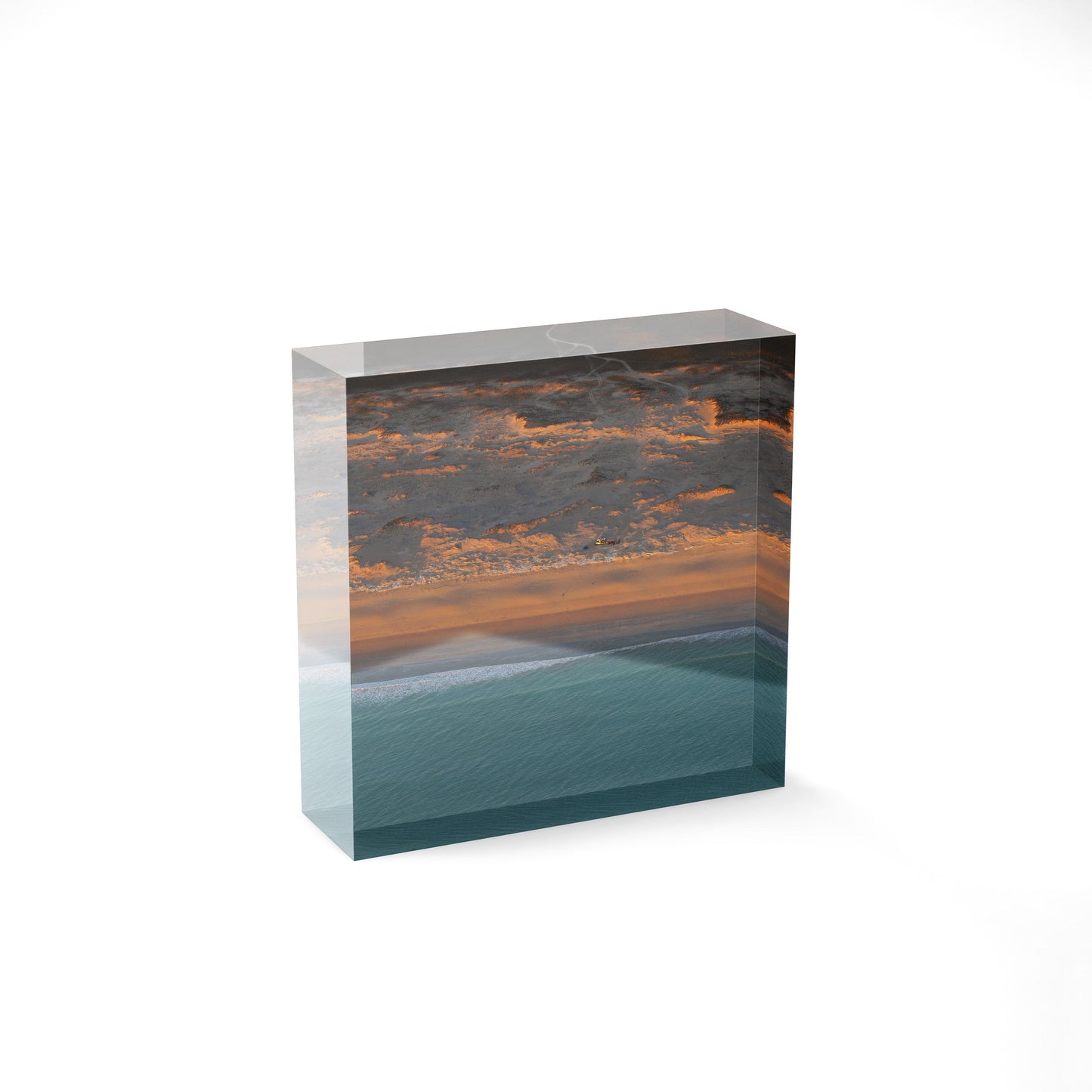 Camped on the Beach - Square Acrylic ICE Block