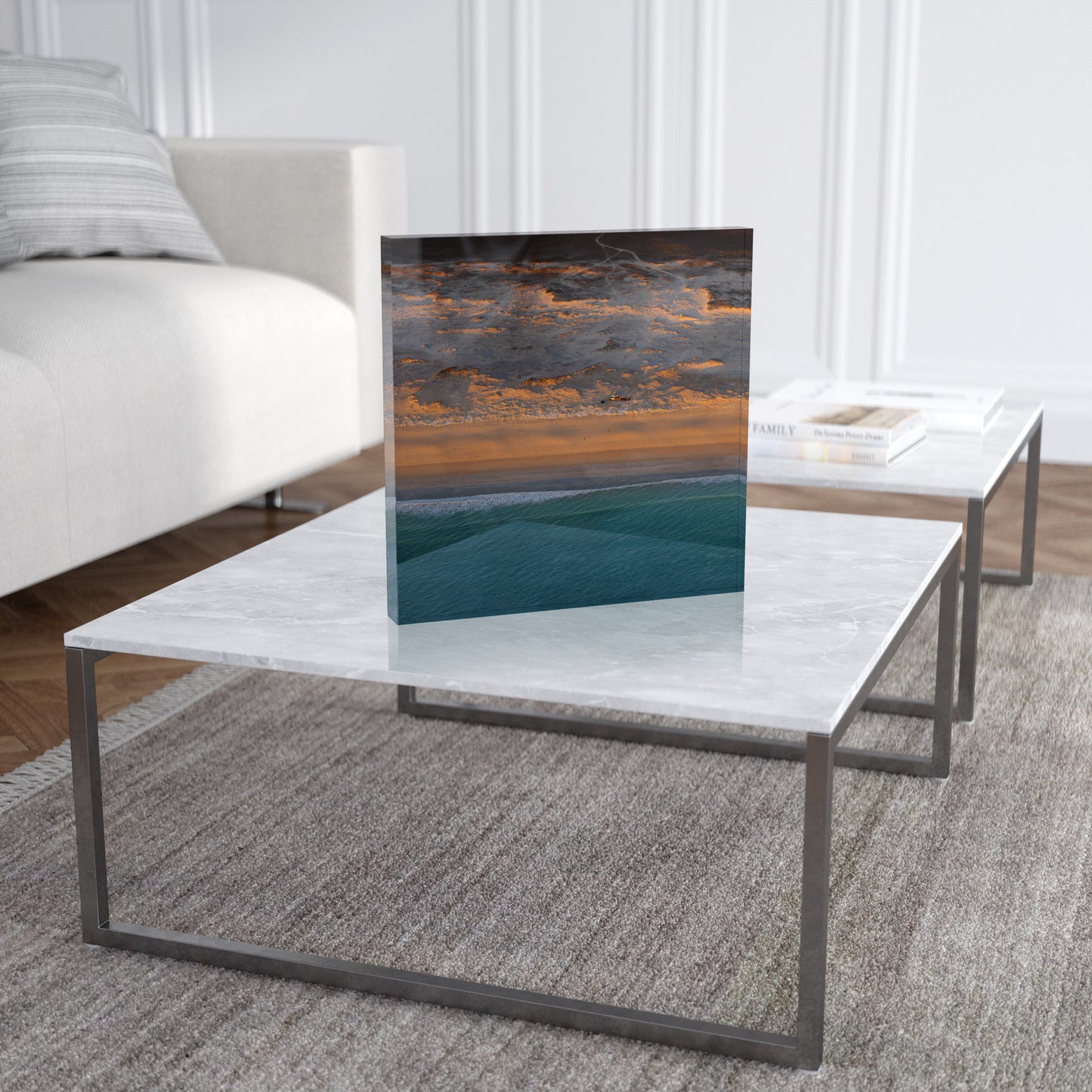 Camped on the Beach - Square Acrylic ICE Block