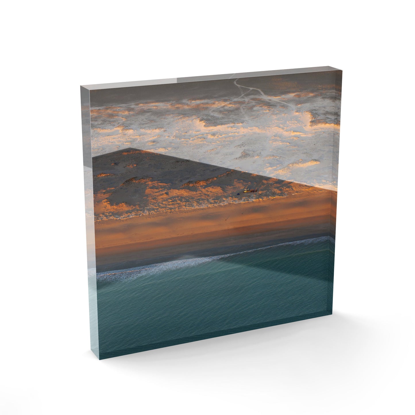 Camped on the Beach - Square Acrylic ICE Block