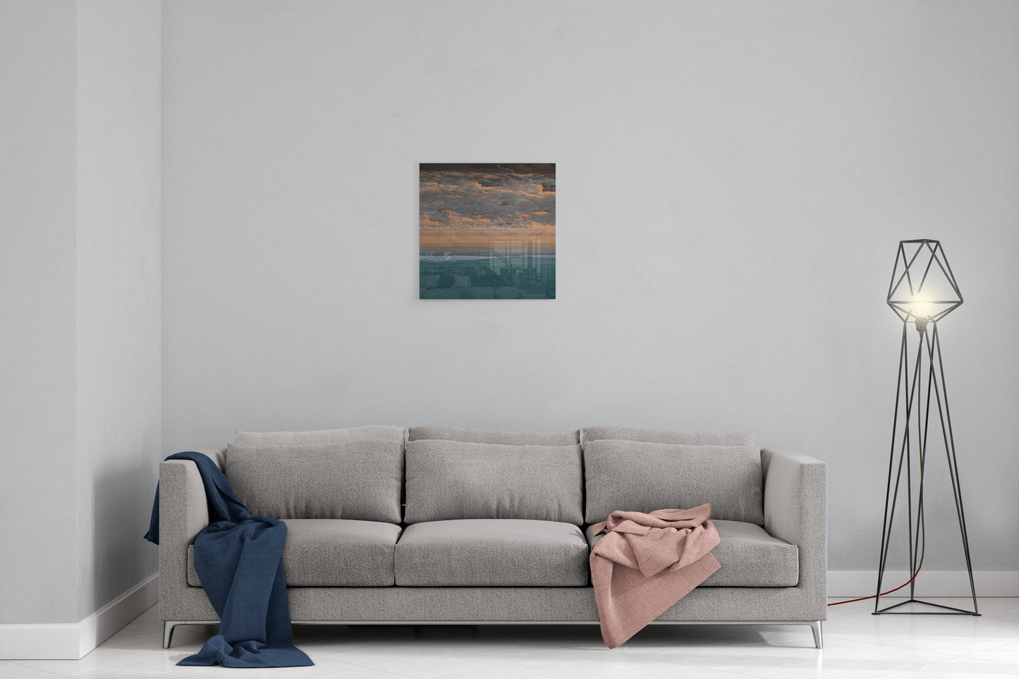 Camped on the Beach - Square Acrylic Print