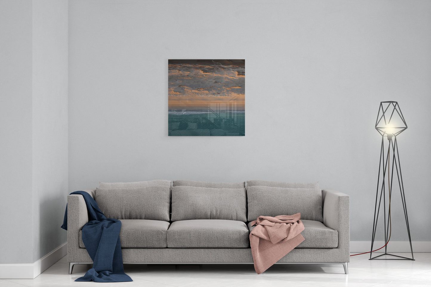 Camped on the Beach - Square Acrylic Print