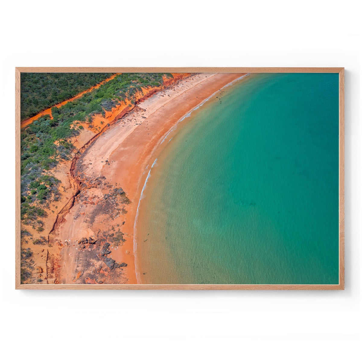Riddell Beach Aerial, Lurujarri Walk - Framed Print