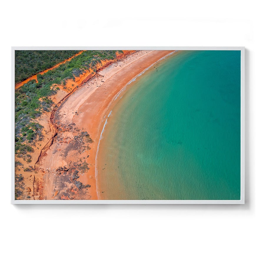 Riddell Beach Aerial, Lurujarri Walk - Framed Print