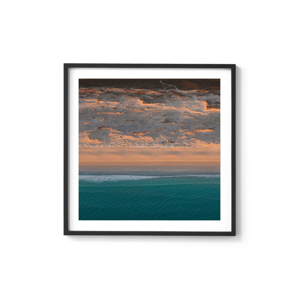 Camped on the Beach  - Square Framed Print