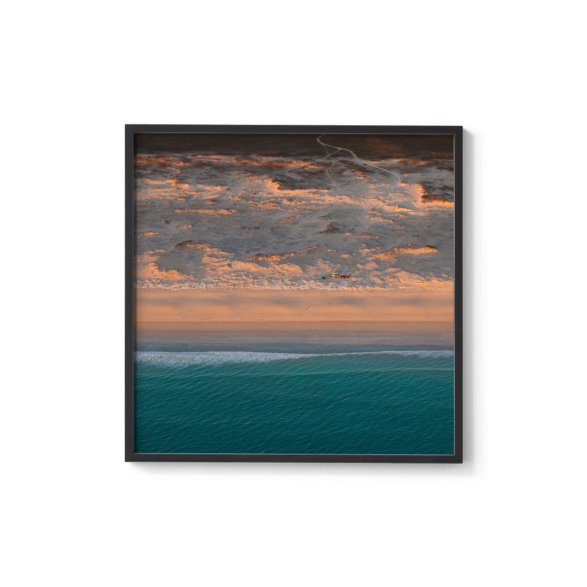 Camped on the Beach  - Square Framed Print