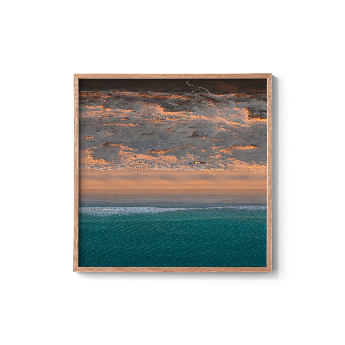 Camped on the Beach  - Square Framed Print