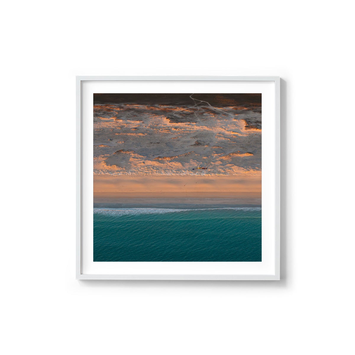Camped on the Beach  - Square Framed Print